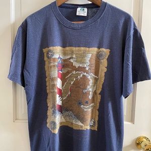 Vintage Kingstree Classic Henry Wadsworth Longfellow Michigan Lighthouse shirt